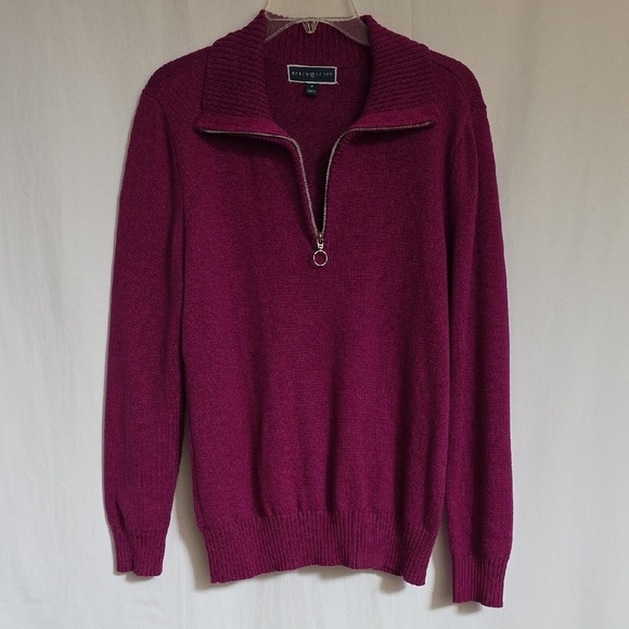 Karen Scott Sweaters - Karen Scott Women's Zip Up Cotton Sweater in Deep Pink.  Size Medium